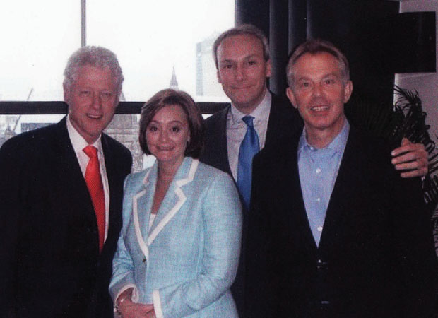 Timothy Phillips with Bill Clinton, Former Prime Minister Tony Blair and his wife Cherie