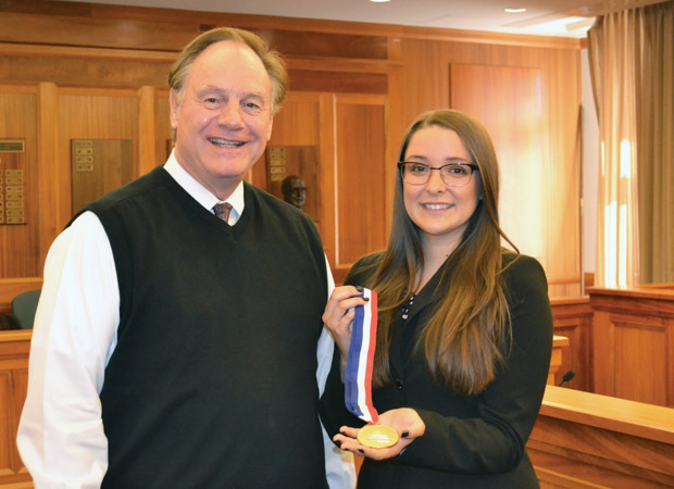 Professor Carter Bishop, a nationally recognized bankruptcy law expert, with Brooke McNeill JD ’18