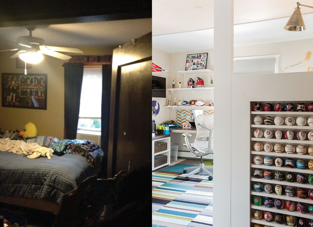 Sean's room before and after the makeover